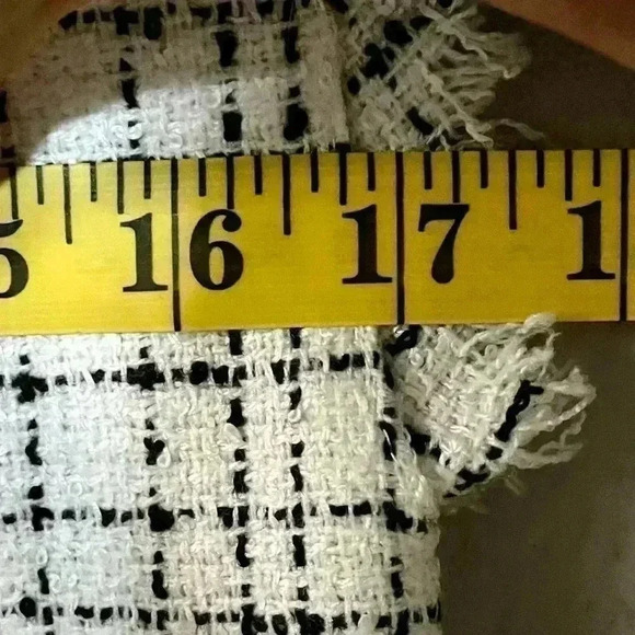 Zara Basic Womens Dress X-Small White Black Plaid Tethered Hem Sleeveless XS - Picture 9 of 9